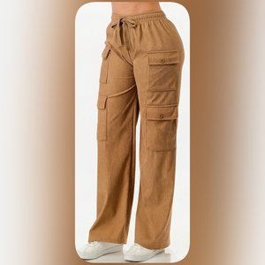 🆕Khaki Cargo Corduroy Pants -Wide Straight Leg